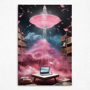 Cosmic Eclipsia: Bibliophilic Encounter - Canvas