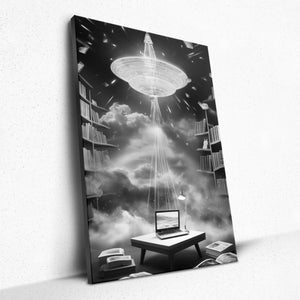 Cosmic Eclipsia: Bibliophilic Encounter - Canvas