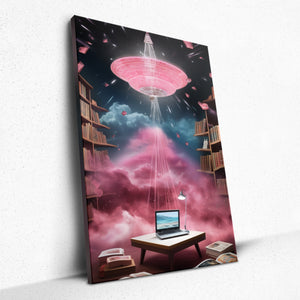 Cosmic Eclipsia: Bibliophilic Encounter - Canvas